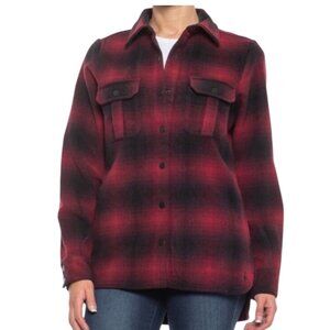 Smartwool Anchor line Womens Plaid Shirt Jacket S Red Black Wool Blend gorpcore